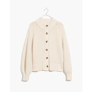 Madewell Surrey Bobble Cardigan Sweater / Cream / Small